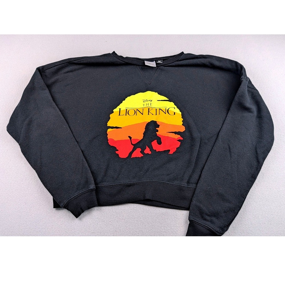 Disney The Lion King Sweatshirt Womens Medium Simba Graphic Cropped Pullover